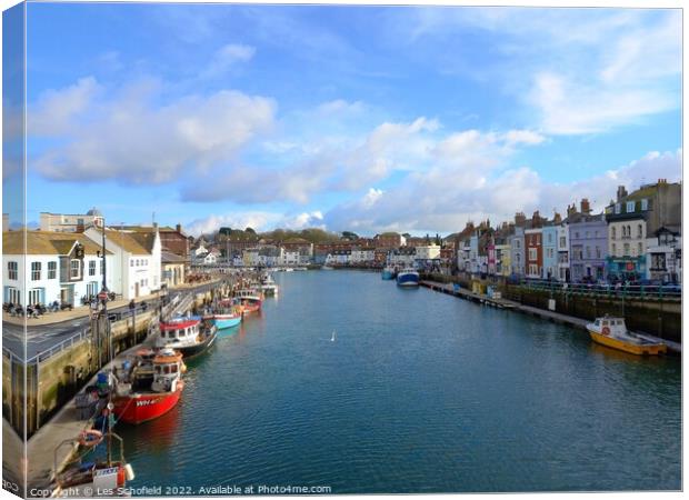 Weymouth Harbour  Canvas Print by Les Schofield