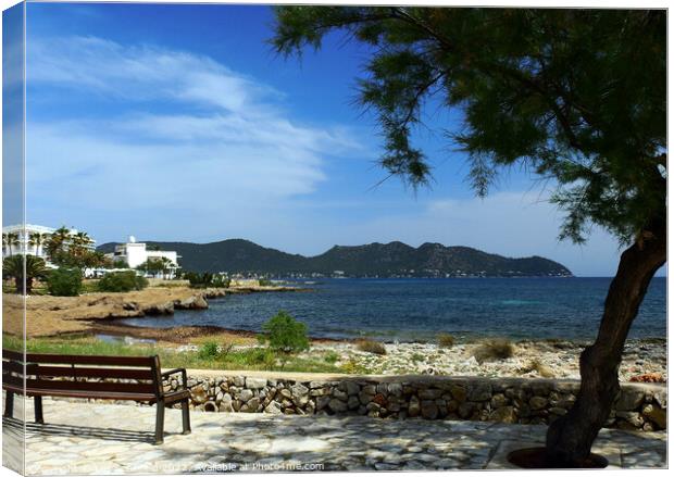 Cala bona View Canvas Print by Les Schofield