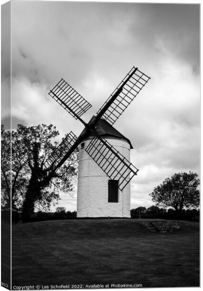 Majestic Ashton Windmill Canvas Print by Les Schofield