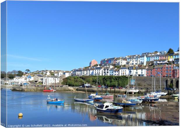 Brixham Devon Canvas Print by Les Schofield