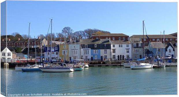 Weymouth Harbour  Canvas Print by Les Schofield
