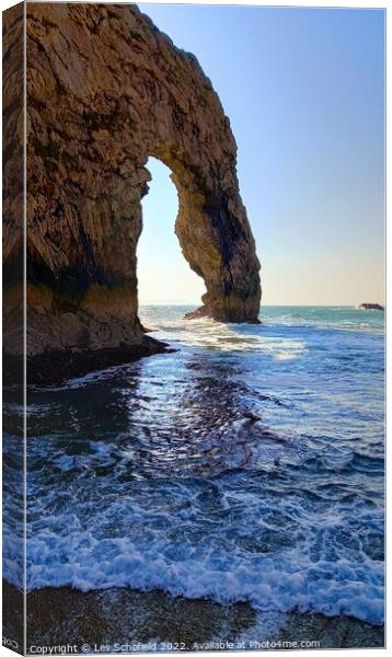 Durdle door dorset  Canvas Print by Les Schofield