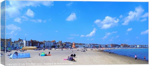 Weymouth beach Dorset  Canvas Print by Les Schofield