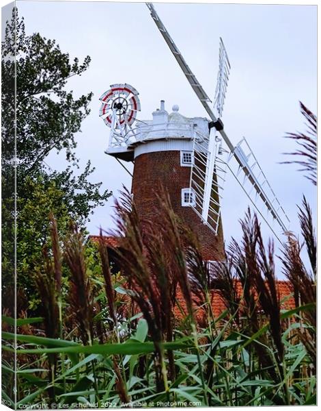 Norfolk cley windmill  Canvas Print by Les Schofield