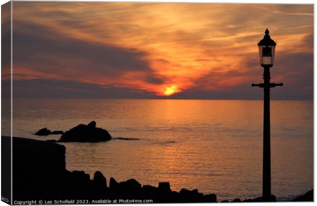 Breathtaking Sunset over Ilfracombe Canvas Print by Les Schofield