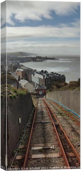 Aberystwyth cliff railway  Canvas Print by Les Schofield