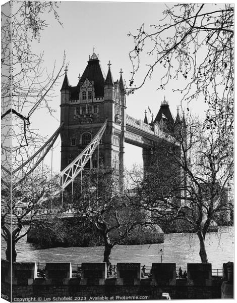 Londons Iconic Tower Bridge Canvas Print by Les Schofield