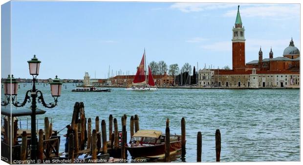 Majestic Venice Island Landscape Canvas Print by Les Schofield