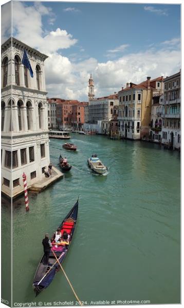 Grand Canal Venice  Canvas Print by Les Schofield