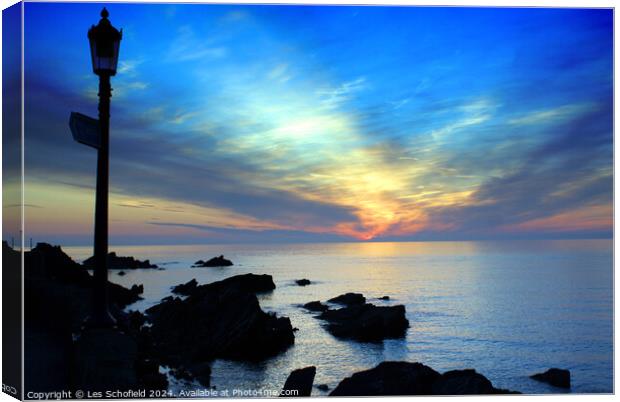 Ilfracombe Sunset Canvas Print by Les Schofield