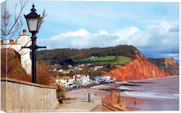 Sidmouth View Devon Canvas Print by Les Schofield