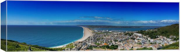 Chesil Beach Landscape  Canvas Print by Les Schofield