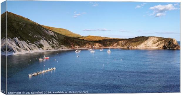 Lulworth cove  Canvas Print by Les Schofield
