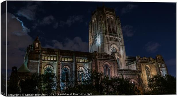 Liverpool Anglican Cathedral Canvas Print by Steven Blanchard