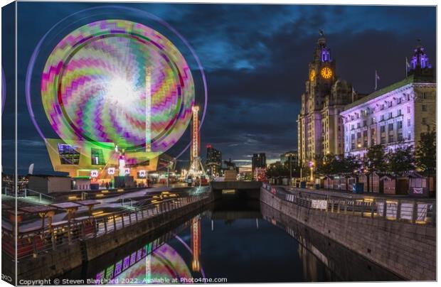 Liver building light trails Canvas Print by Steven Blanchard