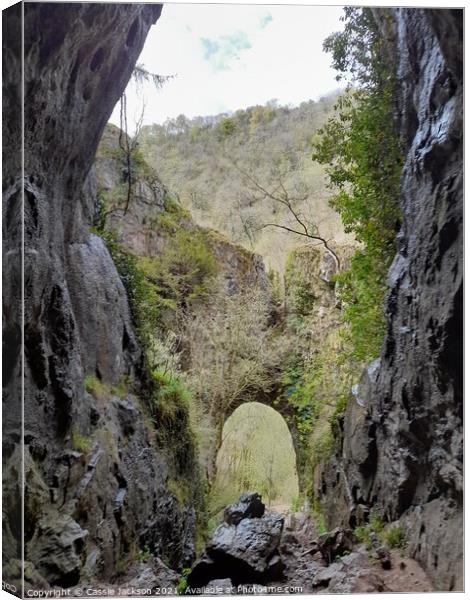 Peak District Cave Entrance Canvas Print by Cassie Jackson