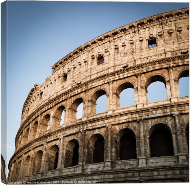 The Colosseum in Rome, Italy Canvas Print by Marcin Rogozinski