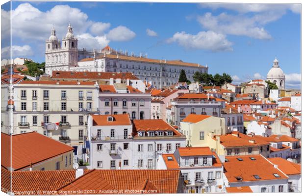 Lisbon Portugal View of the Alfama District Canvas Print by Marcin Rogozinski