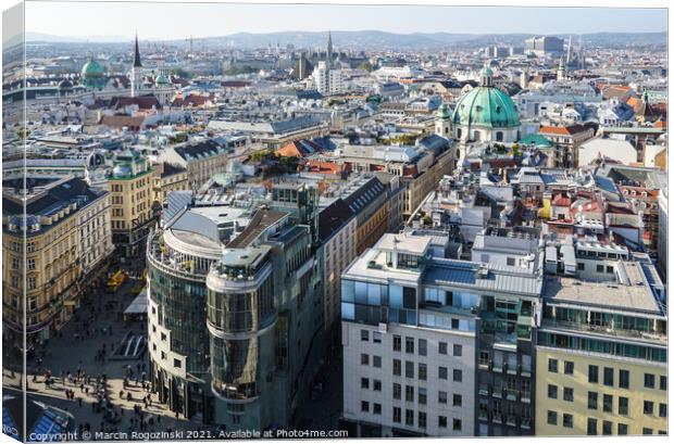 Panoramic view of Vienna Austria Canvas Print by Marcin Rogozinski