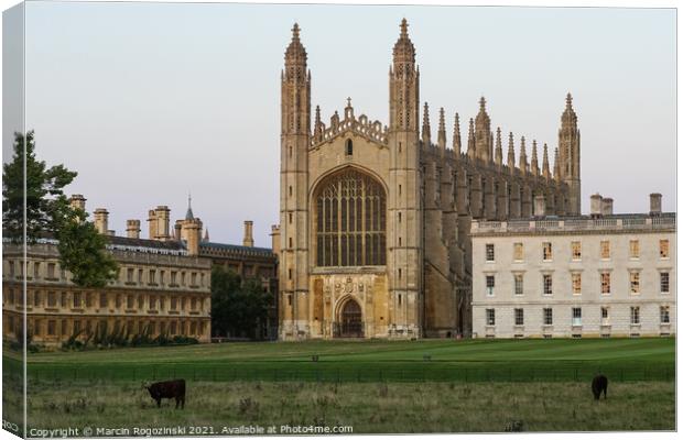 King's College Chapel in the University of Cambridge United Kingdom UK Canvas Print by Marcin Rogozinski