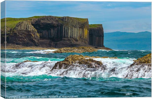 Fingals Cave in Scotland Canvas Print by Kevin Warburton