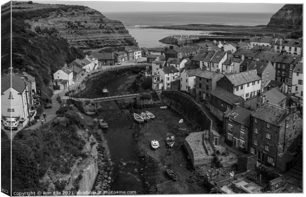 Charming Staithes by the Sea Canvas Print by Ron Ella