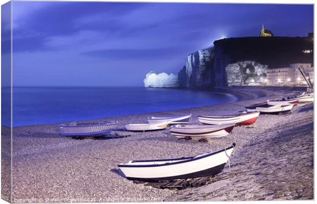 Night in Etretat, Normandy Canvas Print by Stefano Orazzini