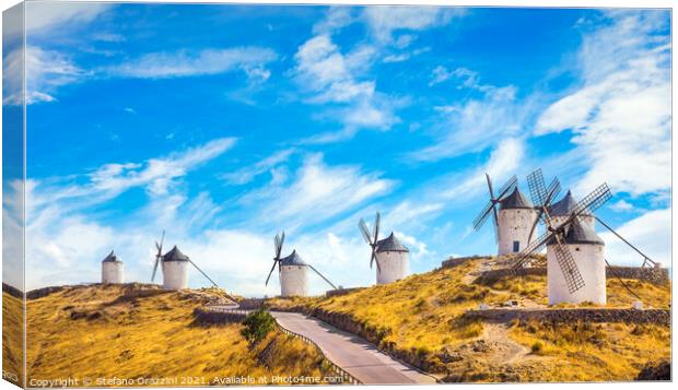 Windmills of Consuegra. Castile La Mancha, Spain Canvas Print by Stefano Orazzini