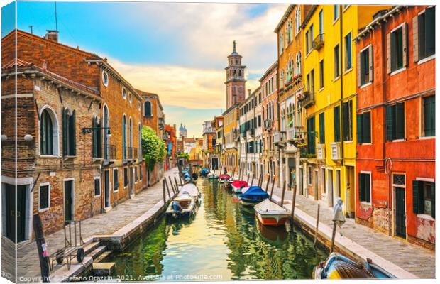 Venice rio San Barnaba water canal. Italy Canvas Print by Stefano Orazzini