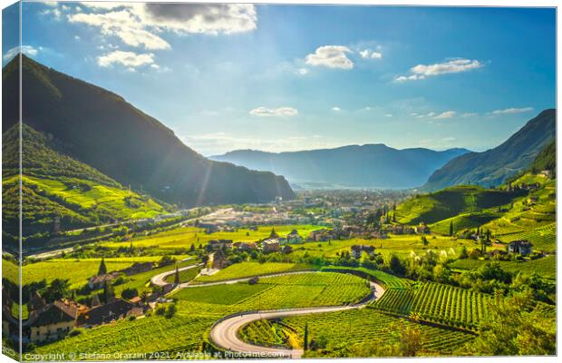 Vineyards view in Bolzano. Sudtirol, Italy Canvas Print by Stefano Orazzini