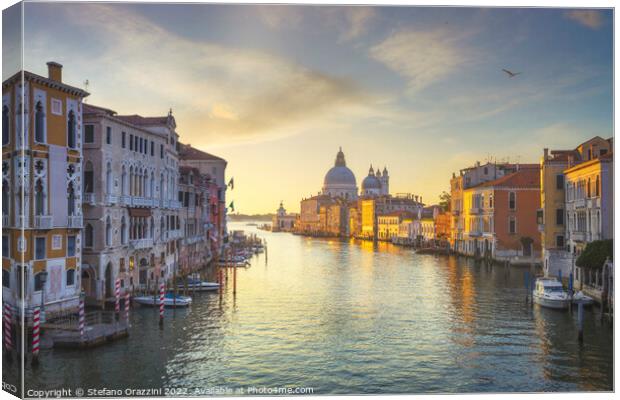 Venice Grand Canal and Santa Maria della Salute church  Canvas Print by Stefano Orazzini
