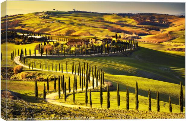 Golden Sunset over Tuscany's Rolling Hills Canvas Print by Stefano Orazzini
