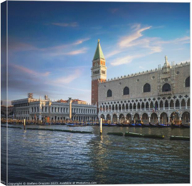 Venice at dawn, Piazza San Marco from the sea Canvas Print by Stefano Orazzini