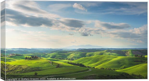 Countryside landscape in Volterra. Tuscany, Italy Canvas Print by Stefano Orazzini