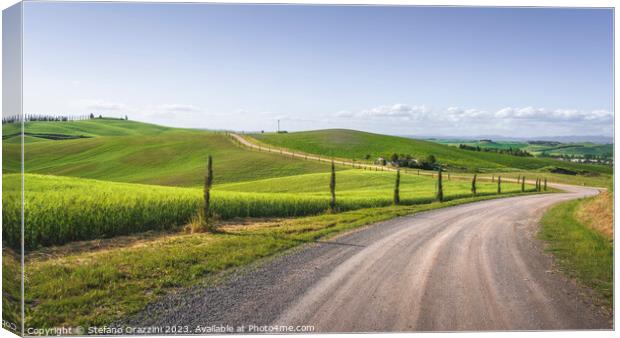 Route of the via Francigena. Siena, Tuscany,  Canvas Print by Stefano Orazzini