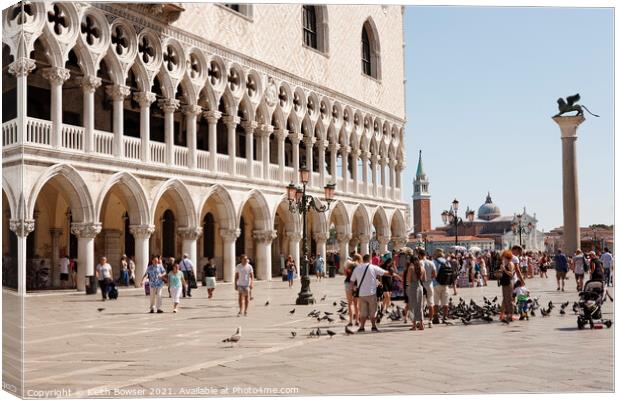 St Marks Square Venice Canvas Print by Keith Bowser