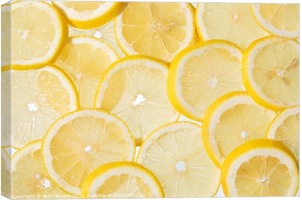 Slices of lemon in a random pattern  Canvas Print by Keith Bowser
