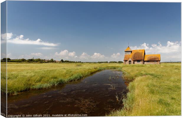 St Thomas becket Church Fairfield Kent Canvas Print by John Gilham