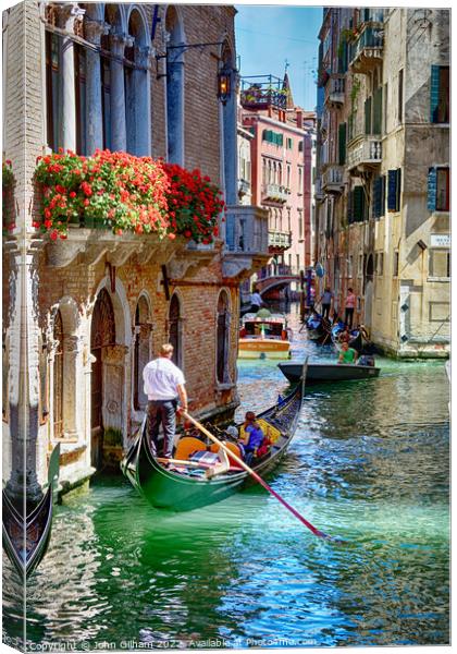 Gondola in Venice Canvas Print by John Gilham