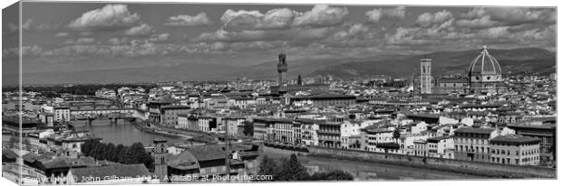 Florence on the river Arno Italy Canvas Print by John Gilham