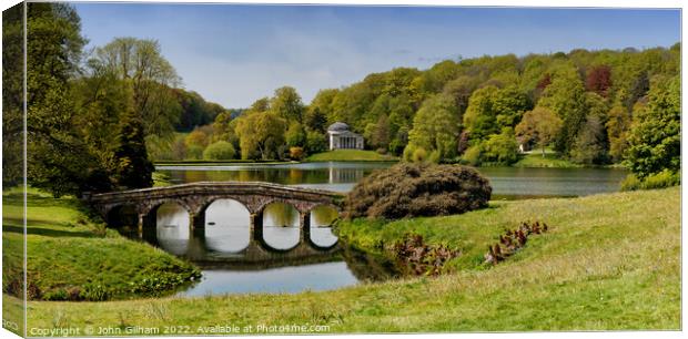 Stourhead Park in Wiltshire England UK Canvas Print by John Gilham