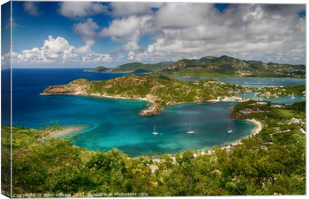 Sailing Boats in English Harbour - Antigua, The Ca Canvas Print by John Gilham