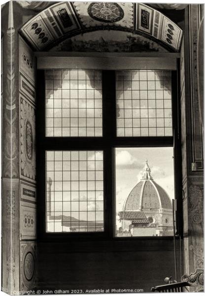 Window onto Florence Italy Canvas Print by John Gilham