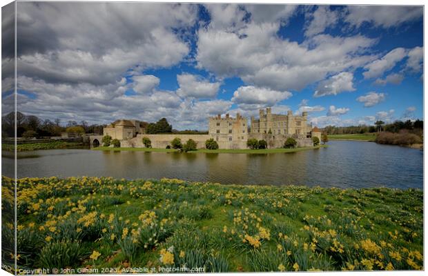 Leeds Castle Kent in spring time Canvas Print by John Gilham