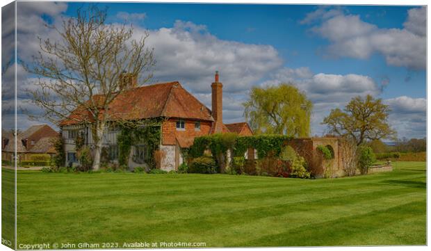 The Tudor Farm House in The Garden of England Kent Canvas Print by John Gilham