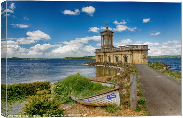 Normanton Church on Rutland Water Canvas Print by John Gilham