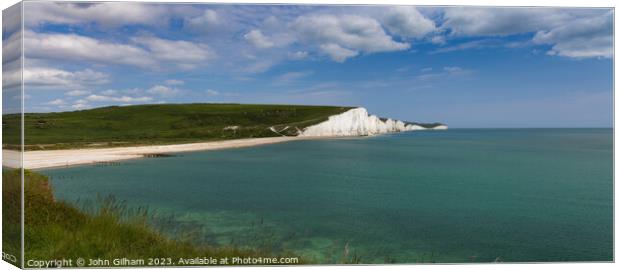 Seven Sisters White Cliffs at Cuckmere Haven East Sussex Canvas Print by John Gilham