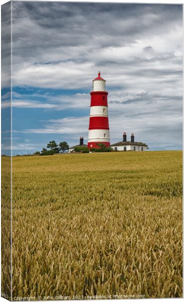 Happisburgh Lighthouse Norfolk UK Canvas Print by John Gilham