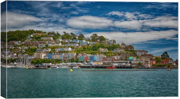 Colourful Houses on Kingswear Dartmouth Devon England UK Canvas Print by John Gilham