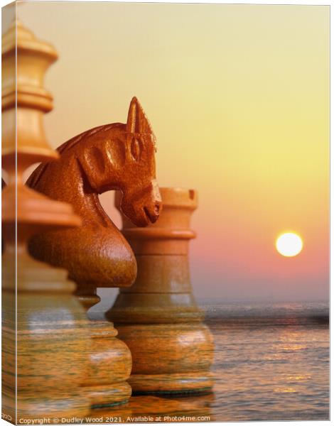 Sunset Chess Battle Canvas Print by Dudley Wood